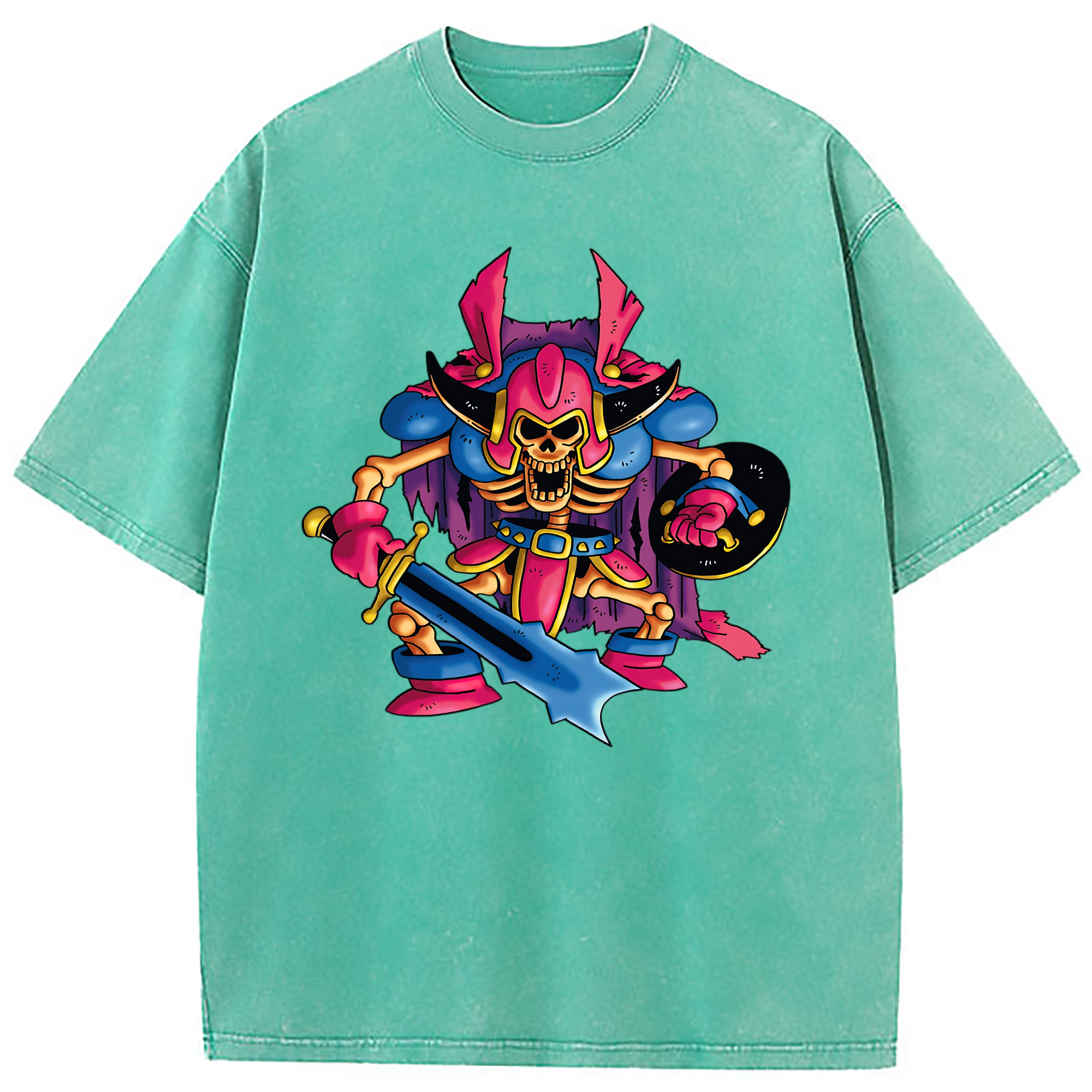 （画像用） ドラゴンクエスト Doragon Kuesuto Dragon Quest 綿100% ヴィンテージ風 半袖Tシャツ（フロントプリント）